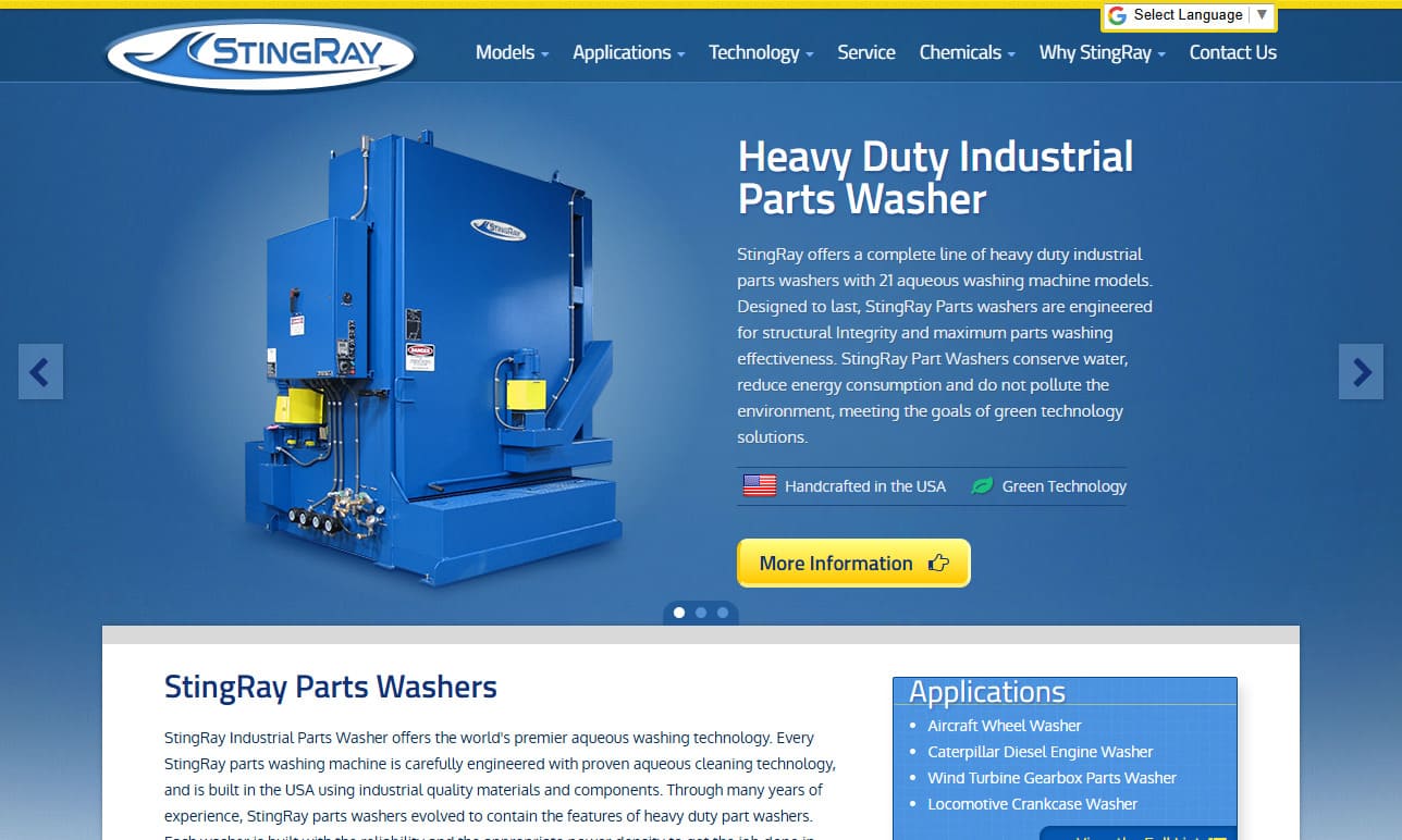 StingRay Parts Washer